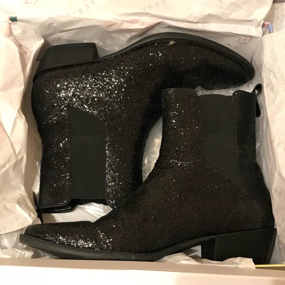 Katy Perry Black Ziggy Boots Size 10M